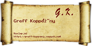 Greff Koppány névjegykártya